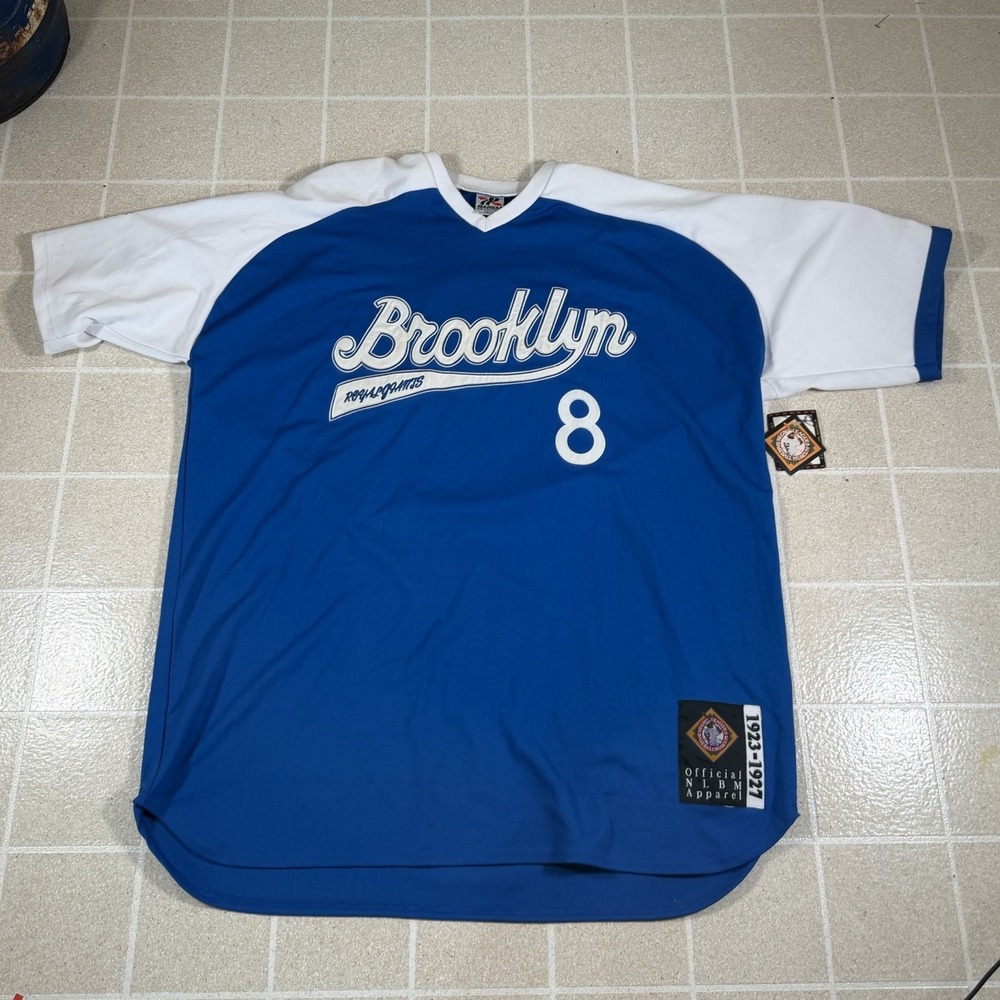 NLBM Brooklyn Royal Giants Negro League Baseball Museum Jersey Blue 8 Men's 4XL